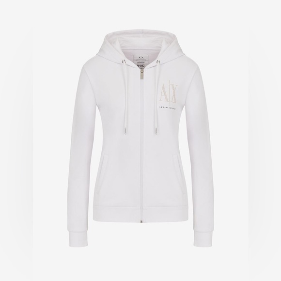 Armani Exchange ICON LOGO ZIP UP HOODED SWEATSHIRT - Picture 7 of 10